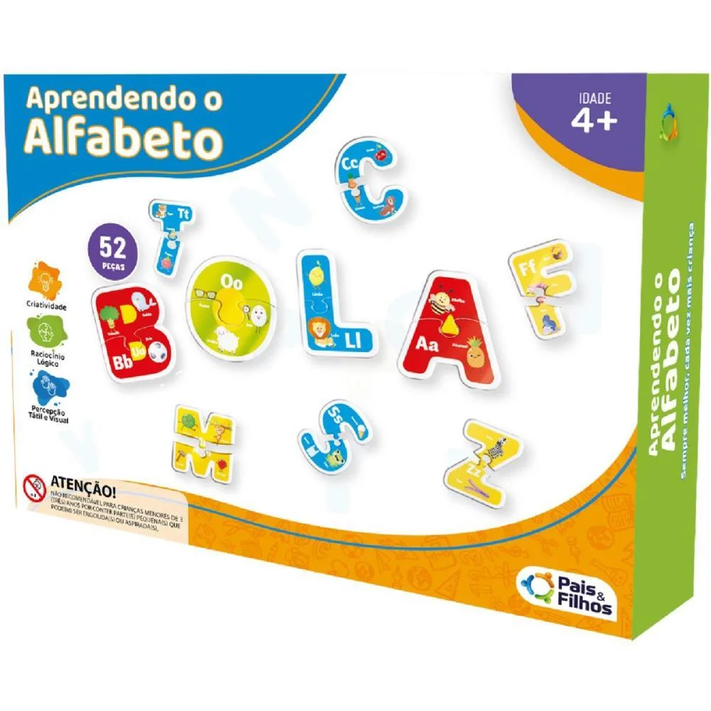 Brinquedo Pedagogico Aprendendo O Alfabeto Pais E Filhos (Unidade)