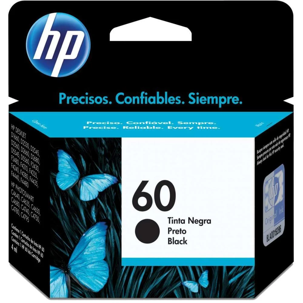 Cartucho Original Hp 60 Preto Inkjet Hp (Unidade)