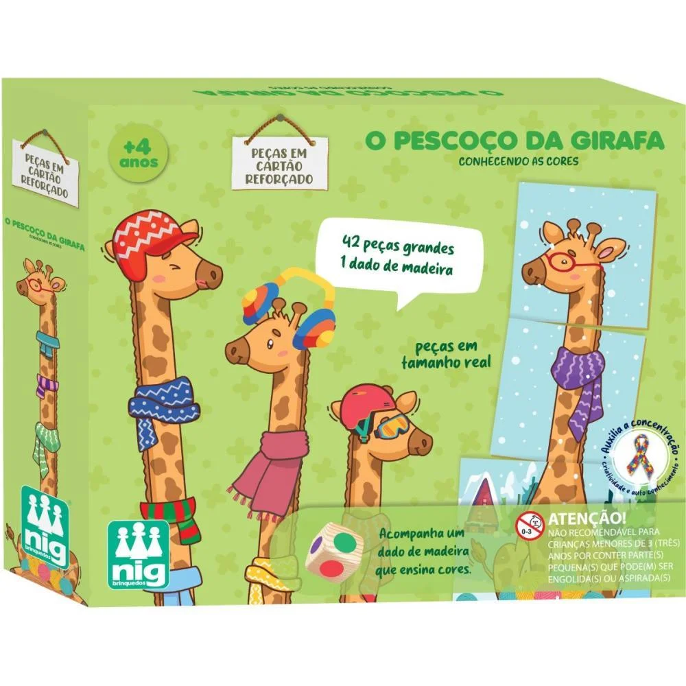 Brinquedo Pedagogico Madeira O Pescoco Da Girafa Nig Brinquedos (Unidade)