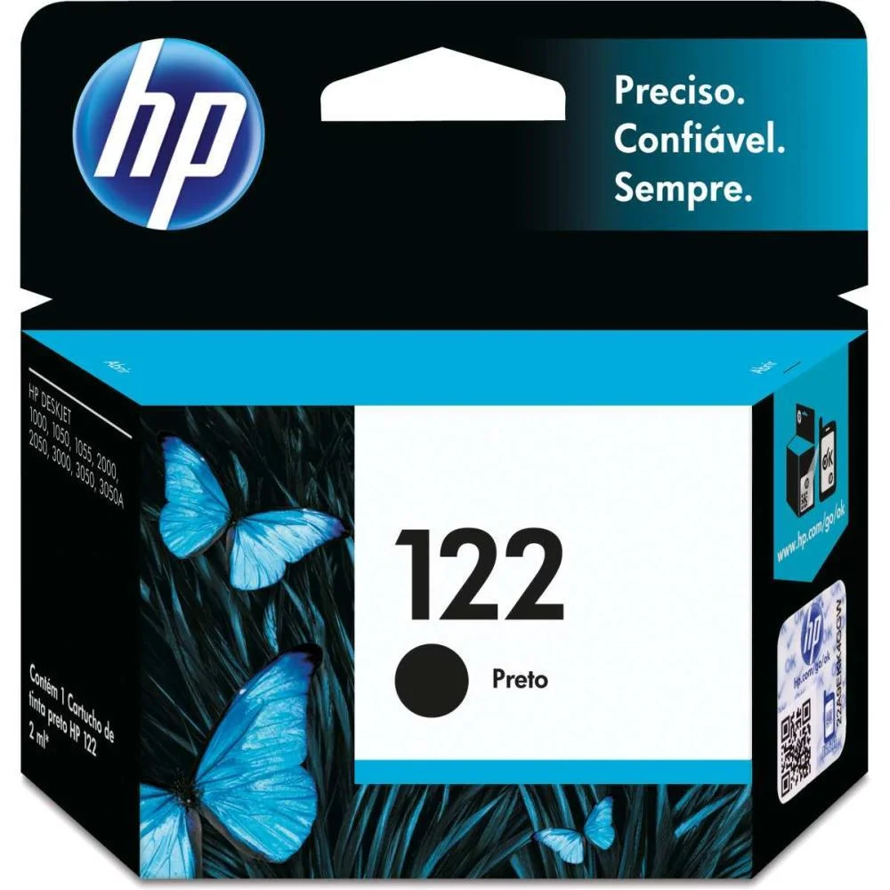 Cartucho Original Hp 122 Preto Inkjet Hp (Unidade)