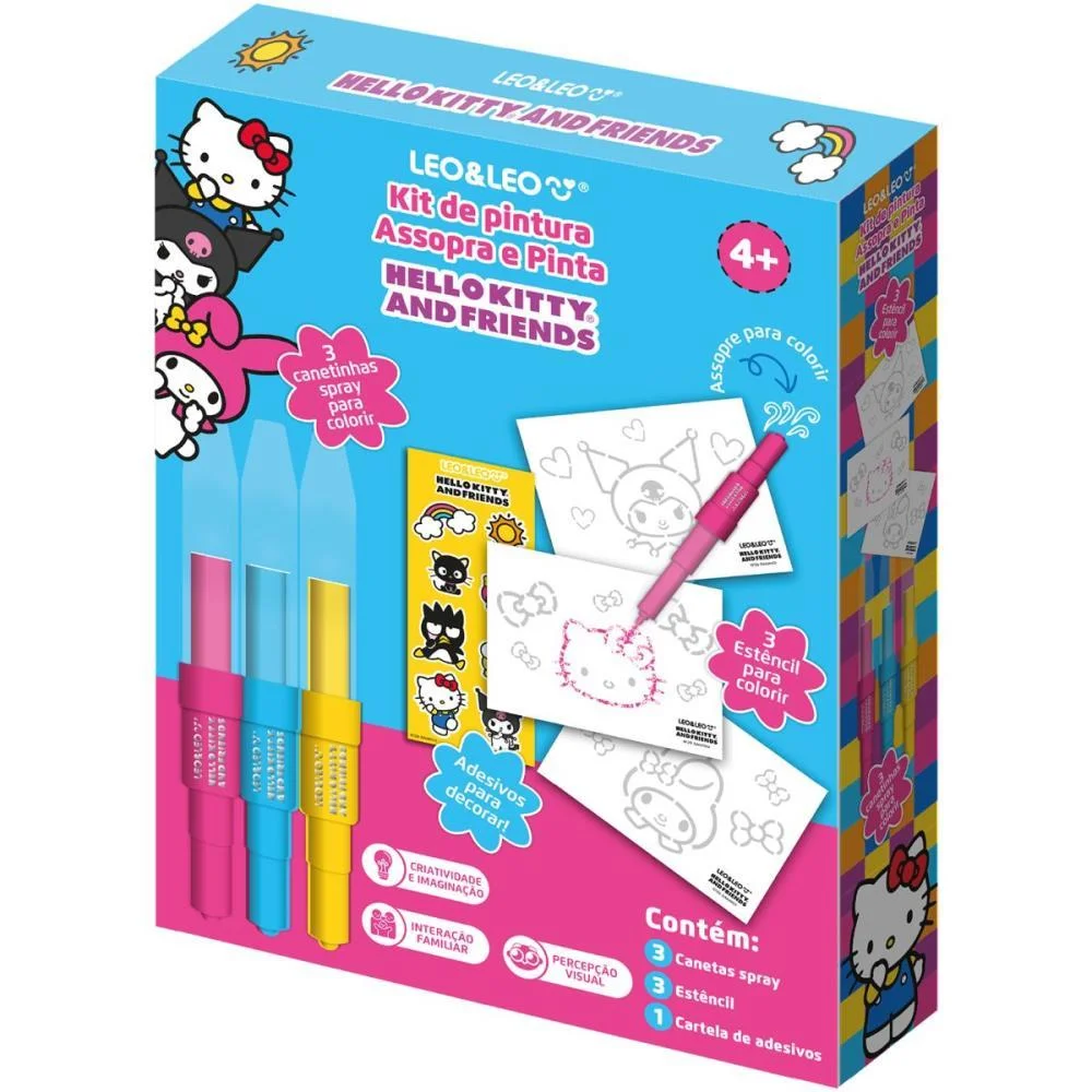 Brinquedo Para Colorir Hello Kitty Kit Pintura Assopr Leonora (Unidade)