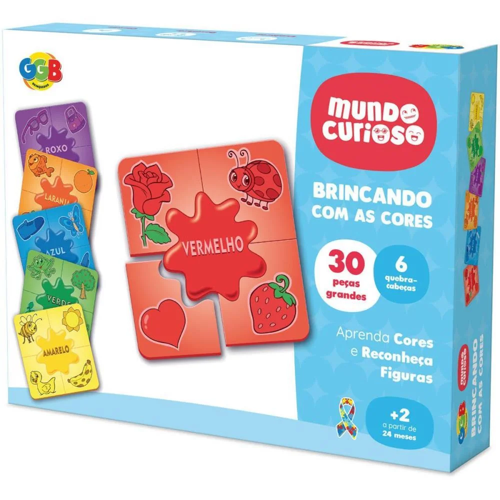 Brinquedo Pedagogico Brincando Com As Cores 30Pcs Ggb Plast (Unidade)