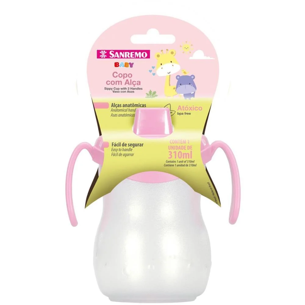 Copo Treinamento Rosa 310Ml Sanremo (Unidade)