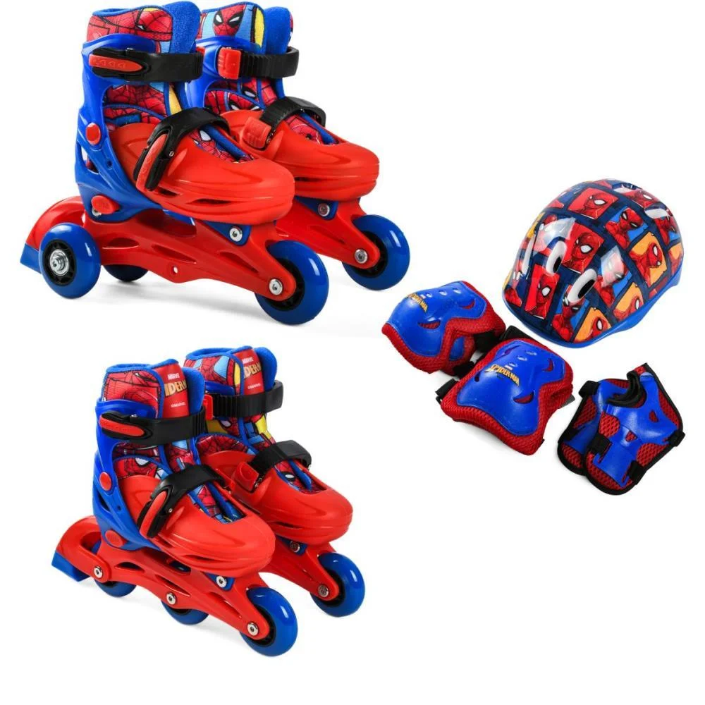 Patins Spider Man 28-31 Kit Protecao Bbr (Kit)