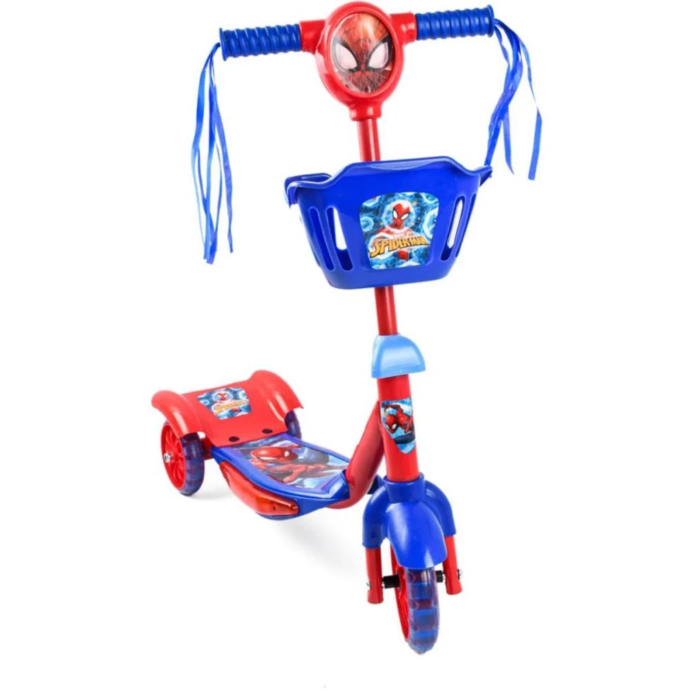 Patinete Spider Man C/Luz/Som/Cestinha Bbr (Unidade)
