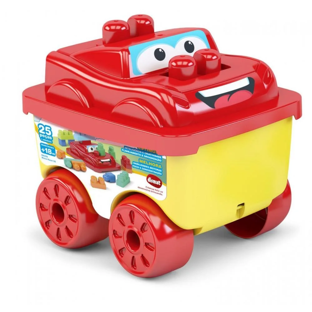 Brinquedo Para Montar Bloco Racer 55 25Pecas Dismat (Unidade)