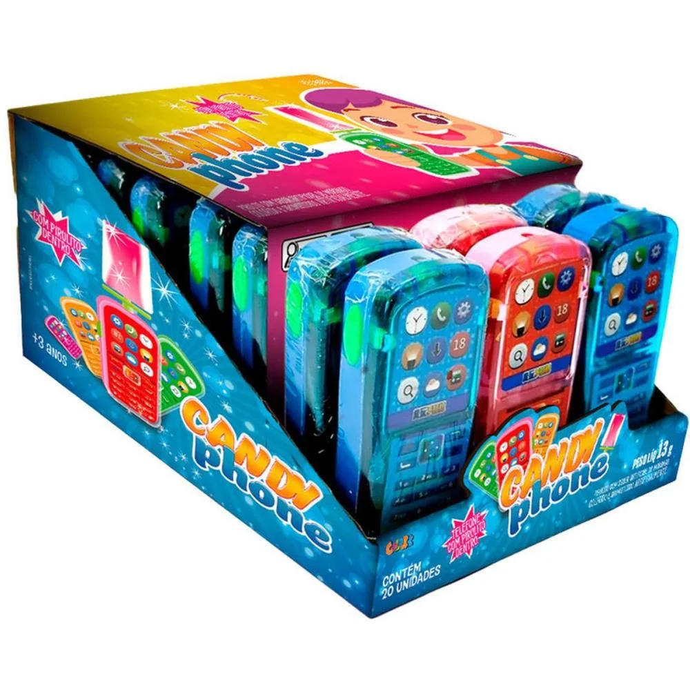 Doce Candy Phone+Pirulito Sabor (S) Colore (Dp.c/20)