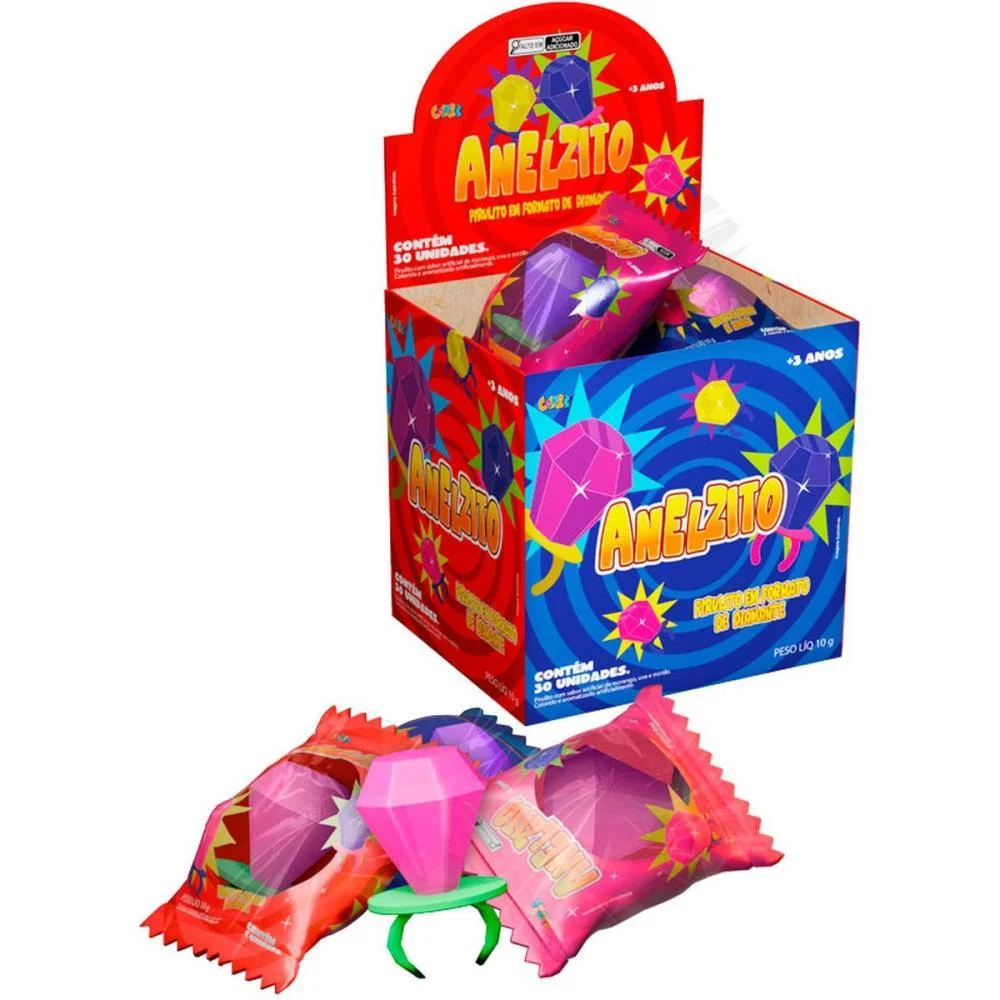Doce Anelzito Pirulito Sabores (S) Colore (Dp.c/30)