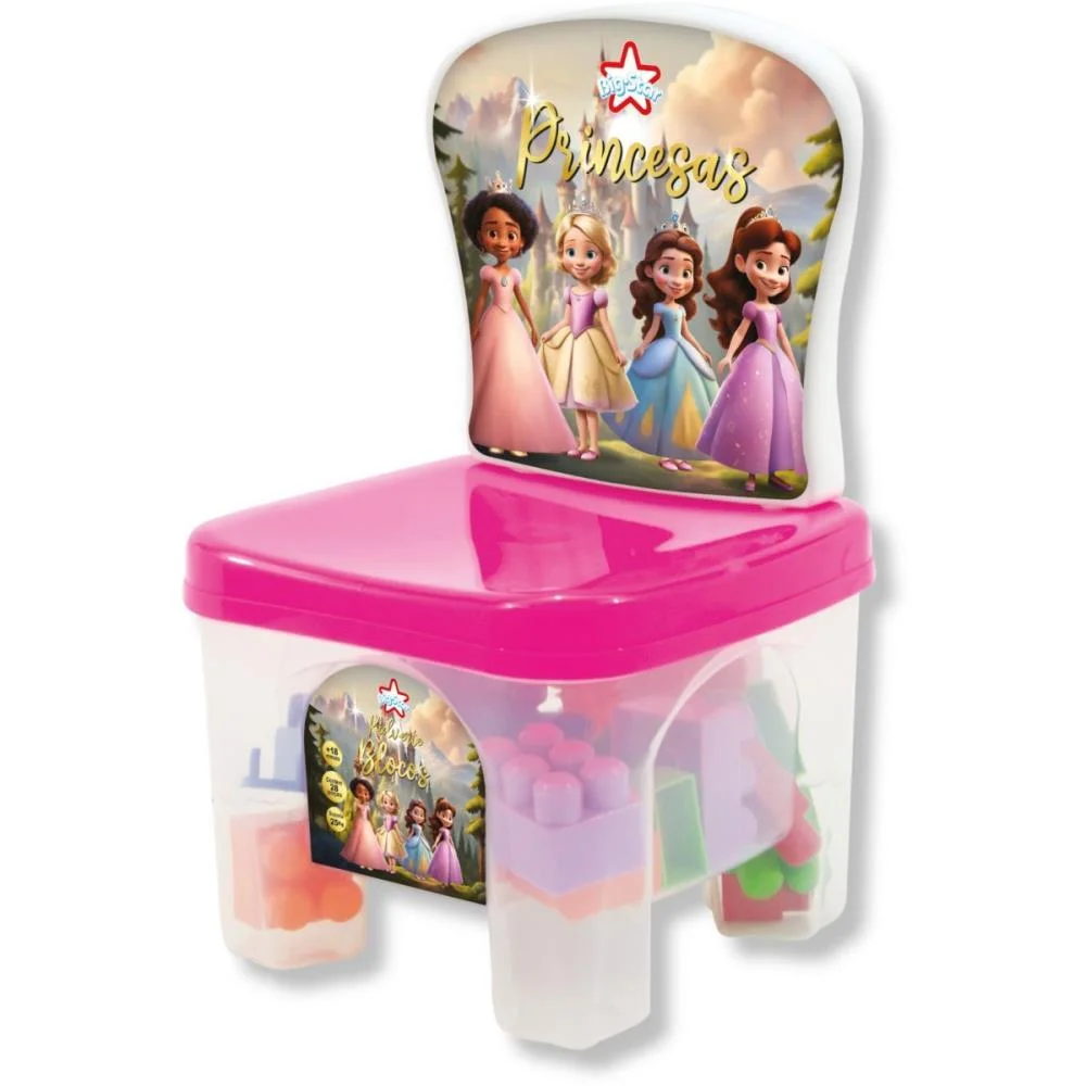 Brinquedo Para Montar Kidverte Princesas C/28 Blocos Big Star (Kit)