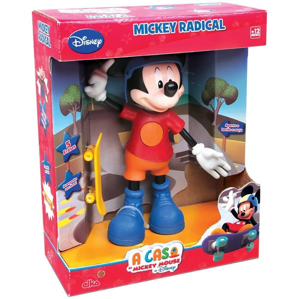 Boneco E Personagem Mickey Radical C/Som 31Cm. Elka (Unidade)