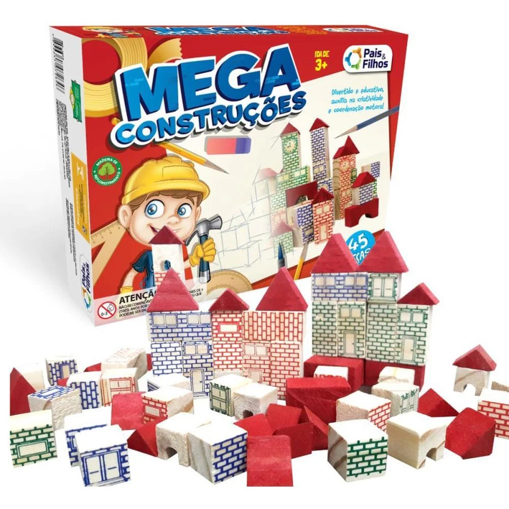Brinquedo Para Montar Mega Construções 45 Pecas Pais E Filhos (Unidade)