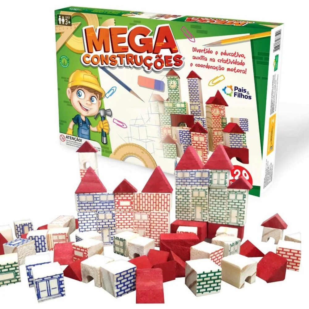 Brinquedo Para Montar Mega Construcoes 120Pecas Pais E Filhos (Unidade)
