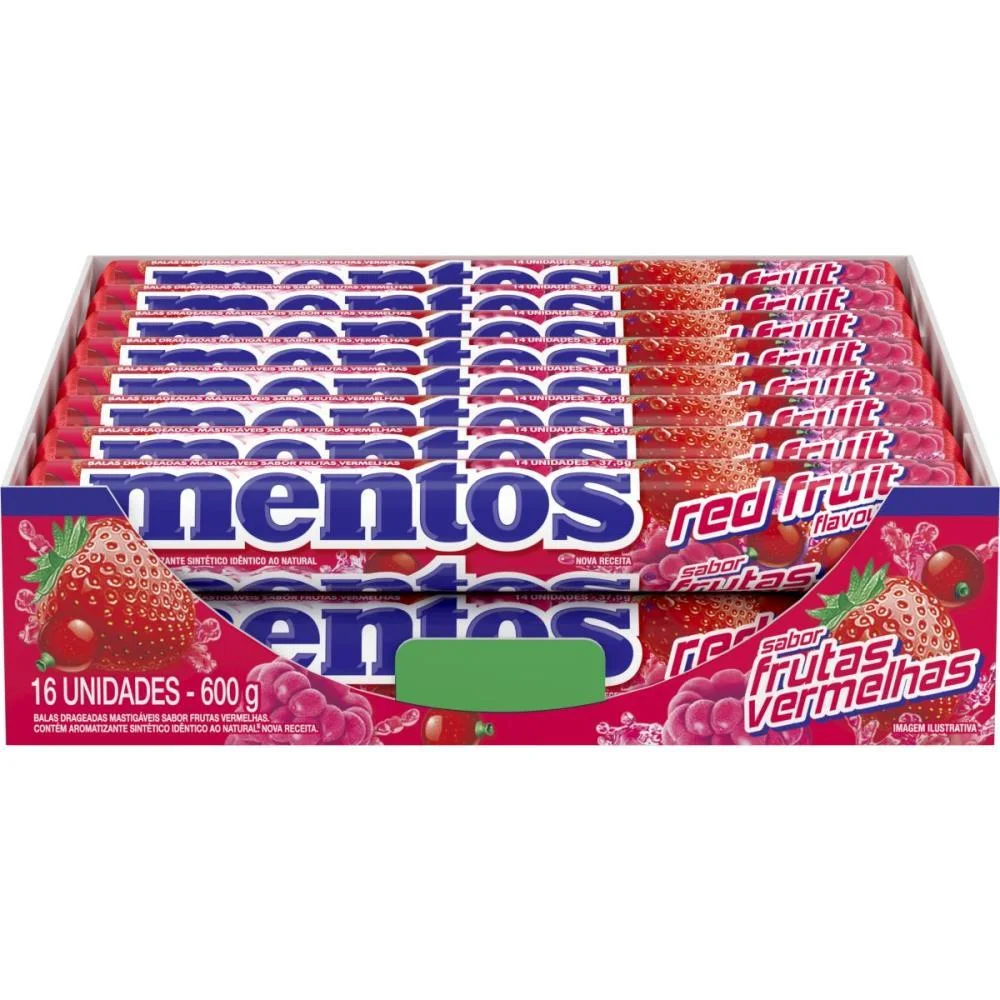Bala Mentos Stick Frutas Vermelhas Perfetti Van Melle (Dp.c/16)