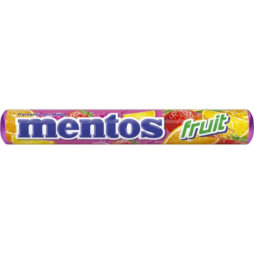 Bala Mentos Stick Frutas 37,5G Perfetti Van Melle (Dp.c/16)