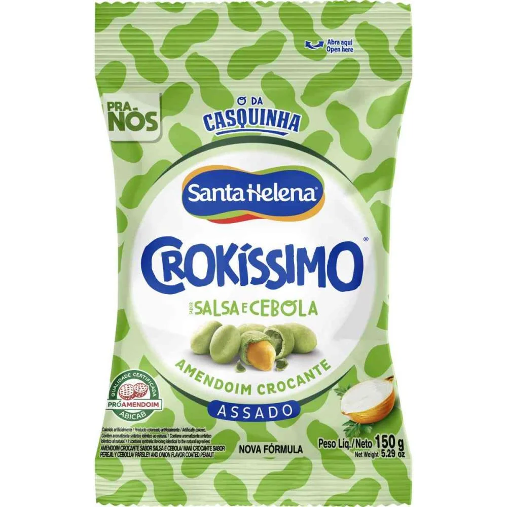 Amendoim Crokissimo Salsa E Cebola 150G Santa Helena (Unidade)