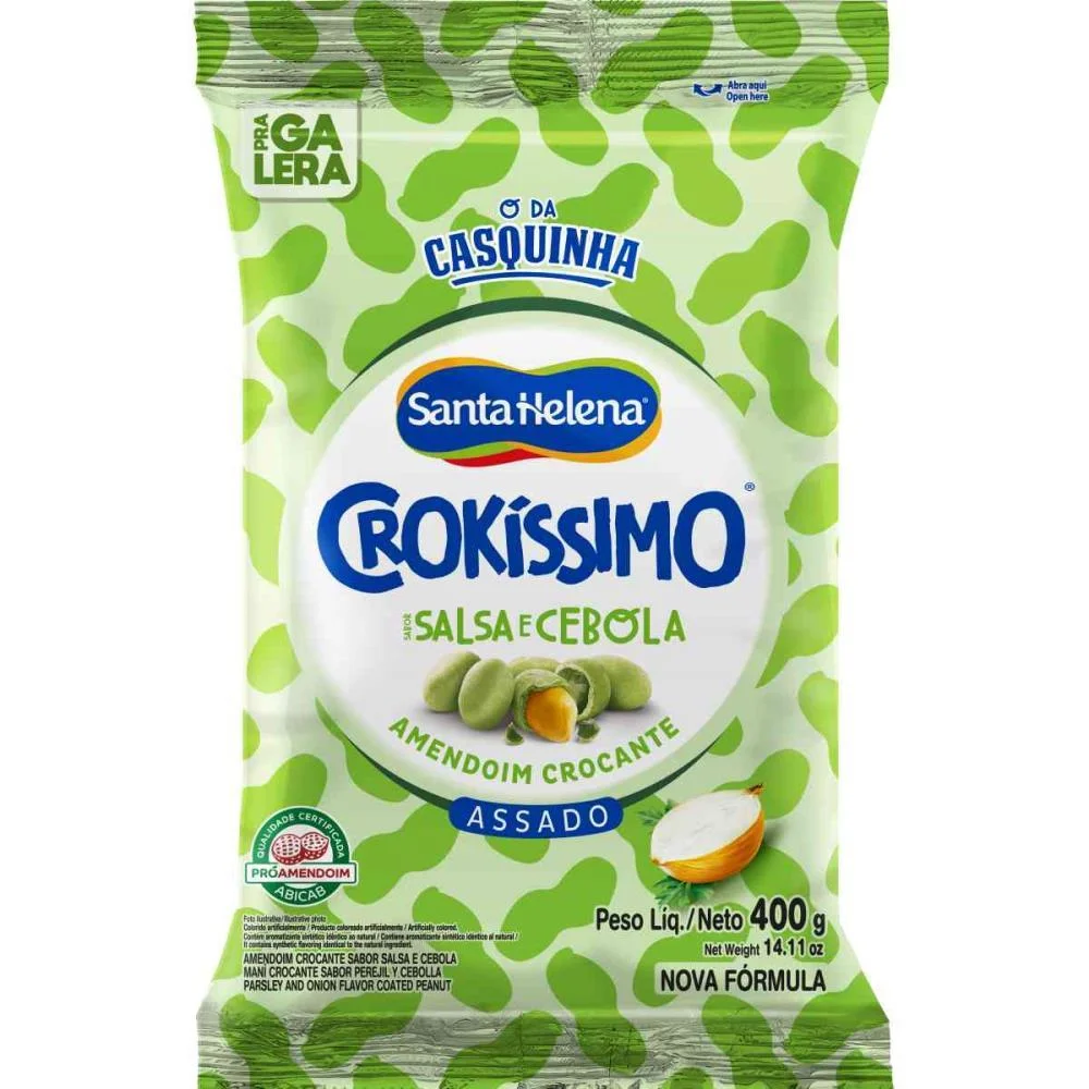 Amendoim Crokissimo Salsa E Cebola 400G Santa Helena (Unidade)