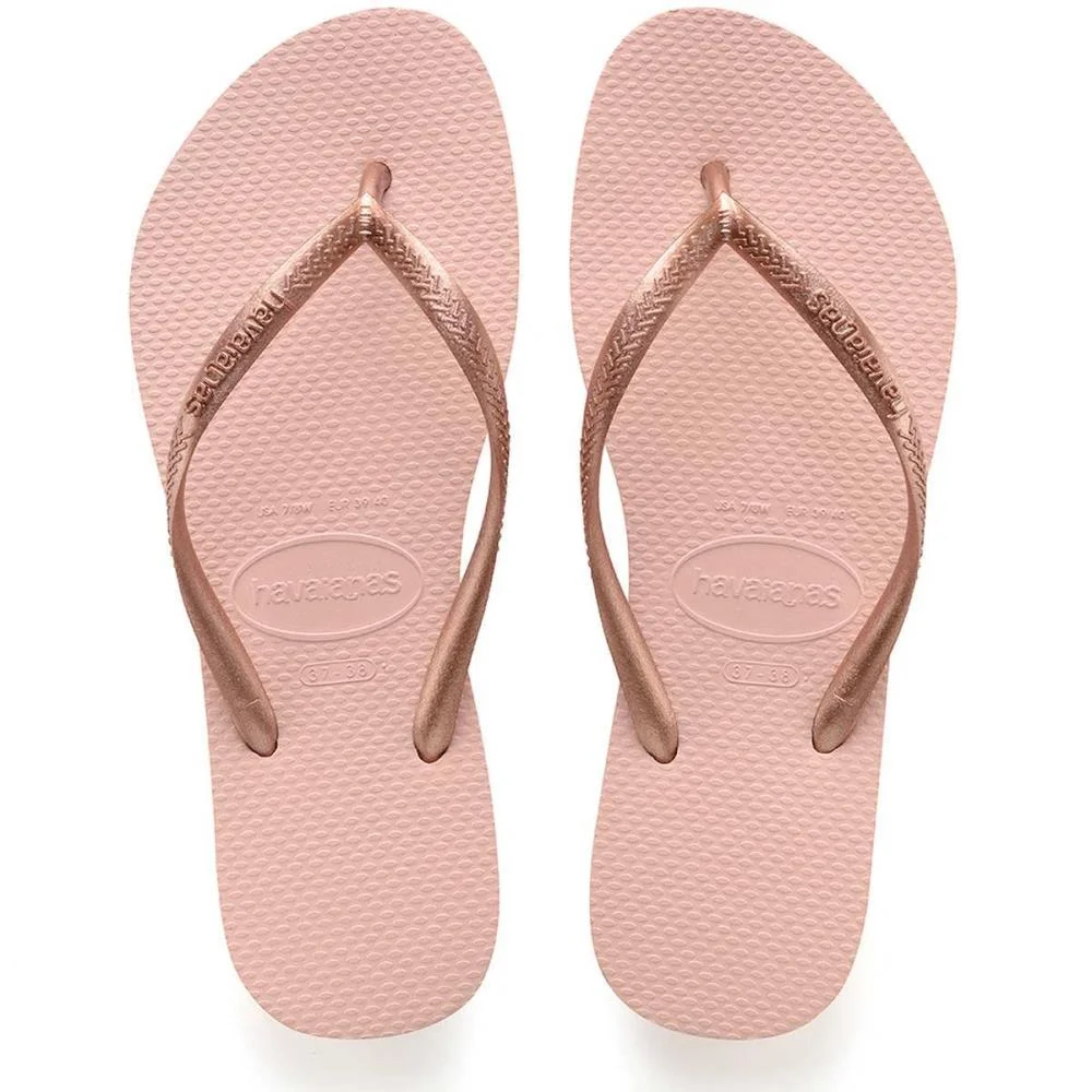 Chinelo Havaianas Feminino Slim 37/8 Rosa Ballet Havaianas (Par)