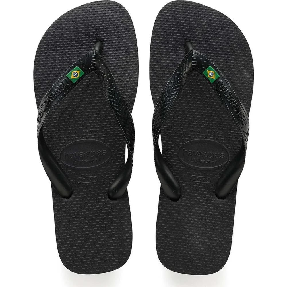 Chinelo Havaianas Unissex Brasil 45/6 Preto Havaianas (Par)