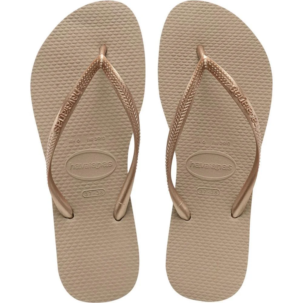 Chinelo Havaianas Feminino Slim 39/0 Rose Gold Havaianas (Par)