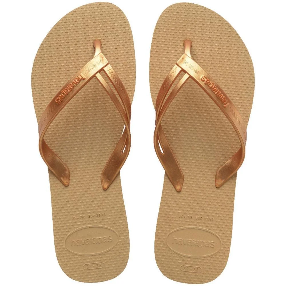 Chinelo Havaianas Feminino Elegance 37/8 Dourada Havaianas (Par)