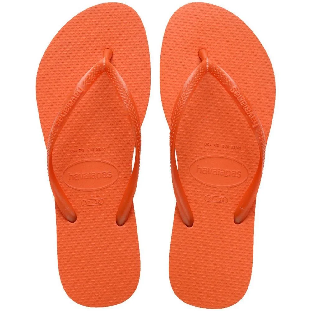Chinelo Havaianas Feminino Slim 39/0 Laranja Sunset Havaianas (Par)