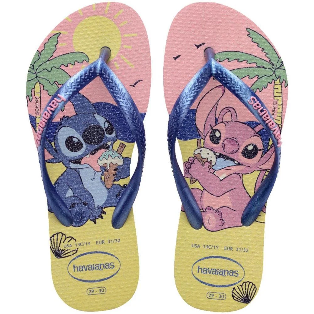 Chinelo Havaianas Infantil Stitch Kids Slim Disney 25/6 Havaianas (Par)