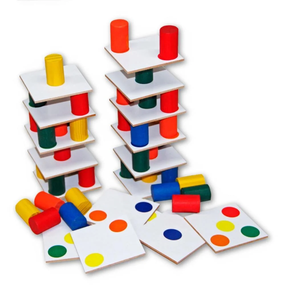 Brinquedo Pedagogico Madeira Torre Inteligente 18Placas Carlu (Unidade)