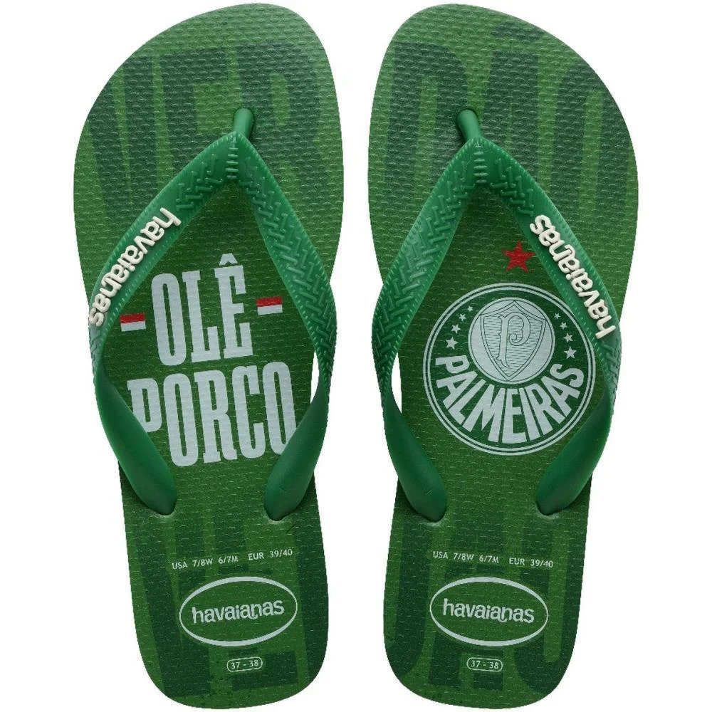 Chinelo Havaianas Masculino Top Palmeiras 37/8 Verde Havaianas (Par)