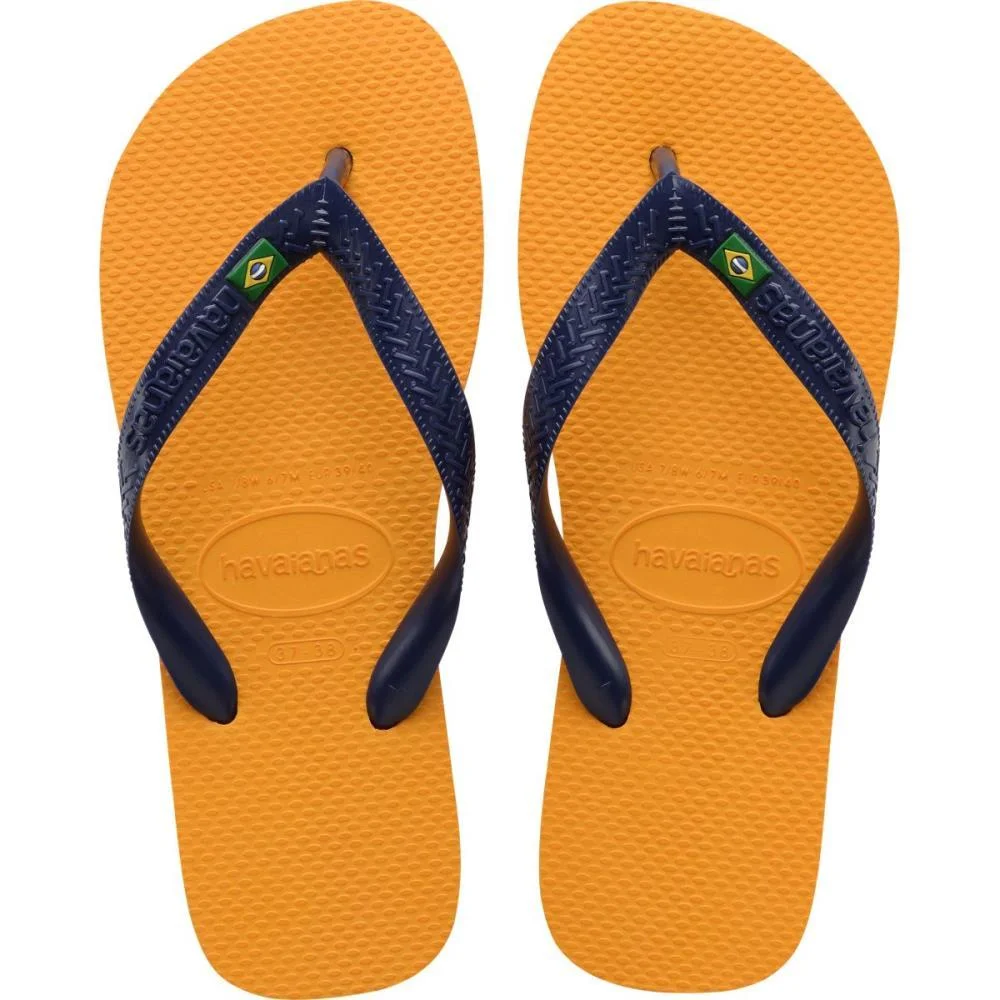 Chinelo Havaianas Unissex Brasil 39/0 Amarelo Pop/Marinh Havaianas (Par)