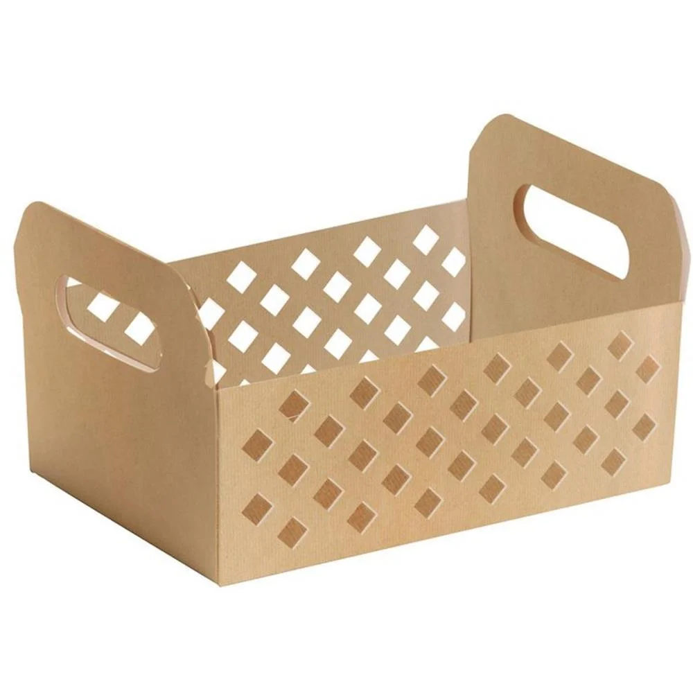Cesta De Papel Caixote Kraft P Vazado 16X10Cm Cromus (Pct.c/10)