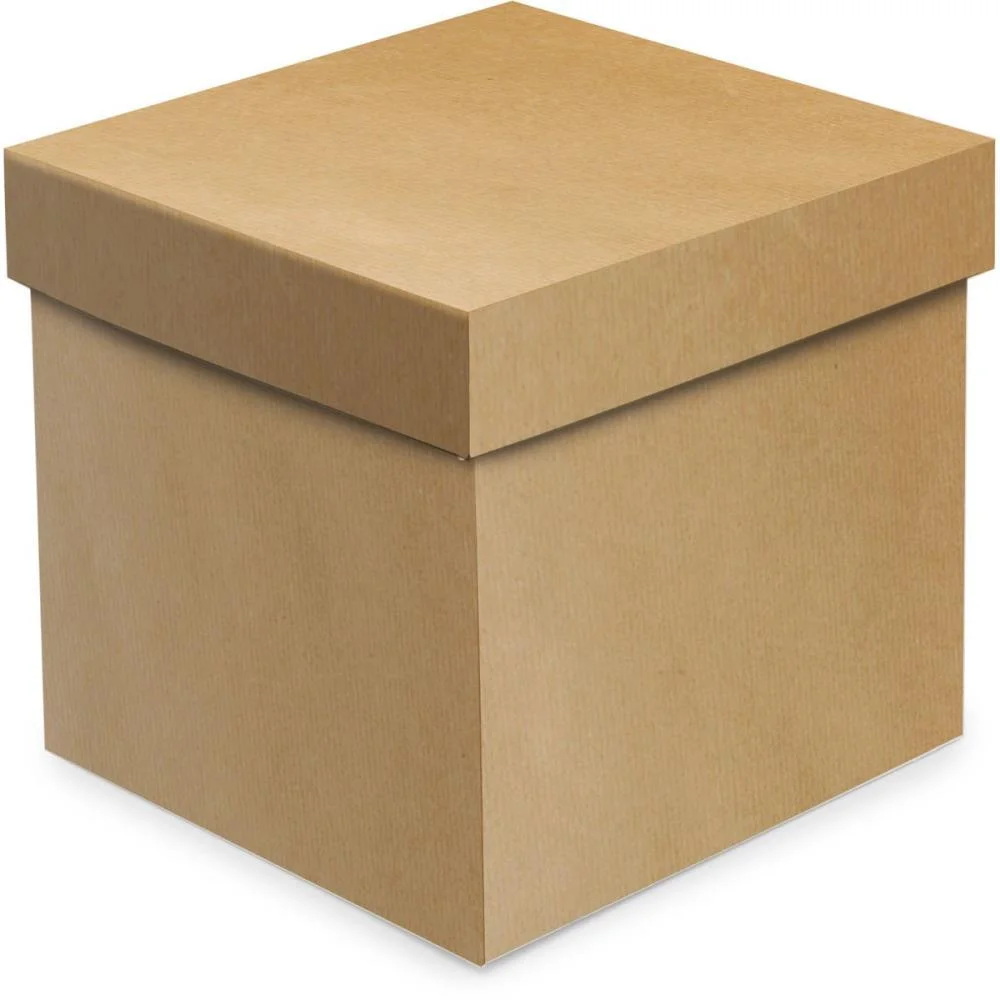 Caixa Para Presente Com Tampa Cubo Kraft M 15X15X15Cm Cromus (Pct.c/10)