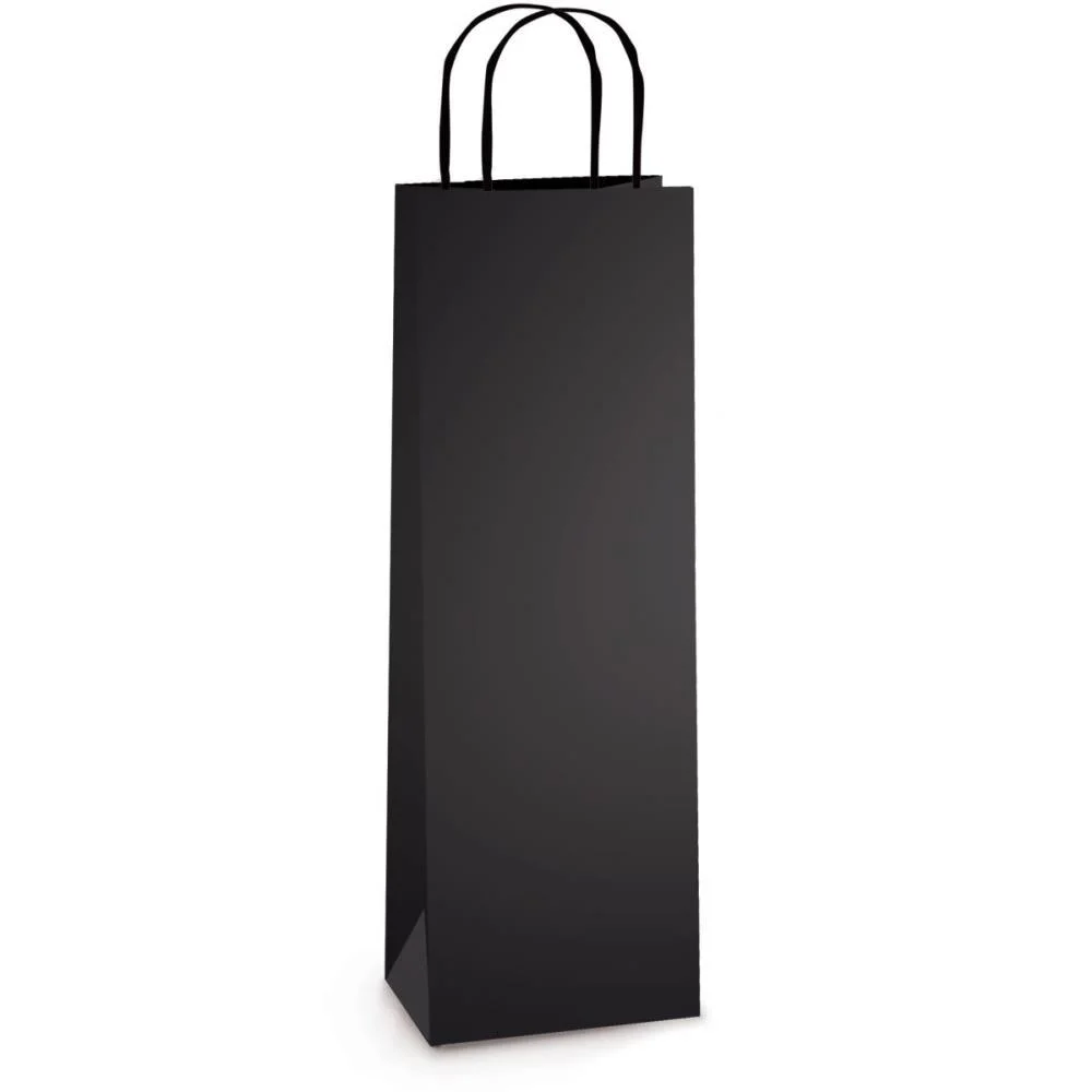Embalagem Para Garrafa Sacola Preta Fosca 35X13X8Cm Cromus (Pct.c/10)