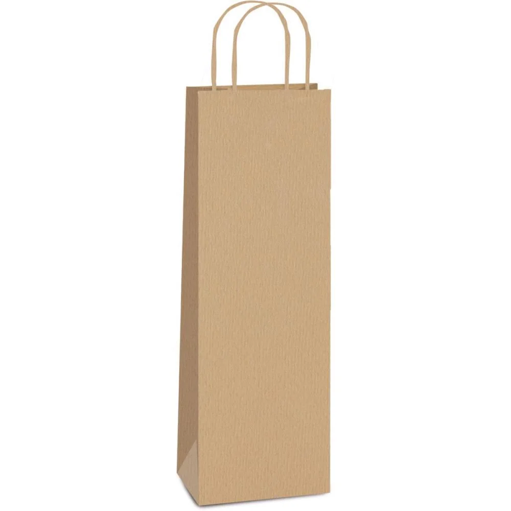 Embalagem Para Garrafa Sacola Kraft 35X13X8Cm Cromus (Pct.c/10)