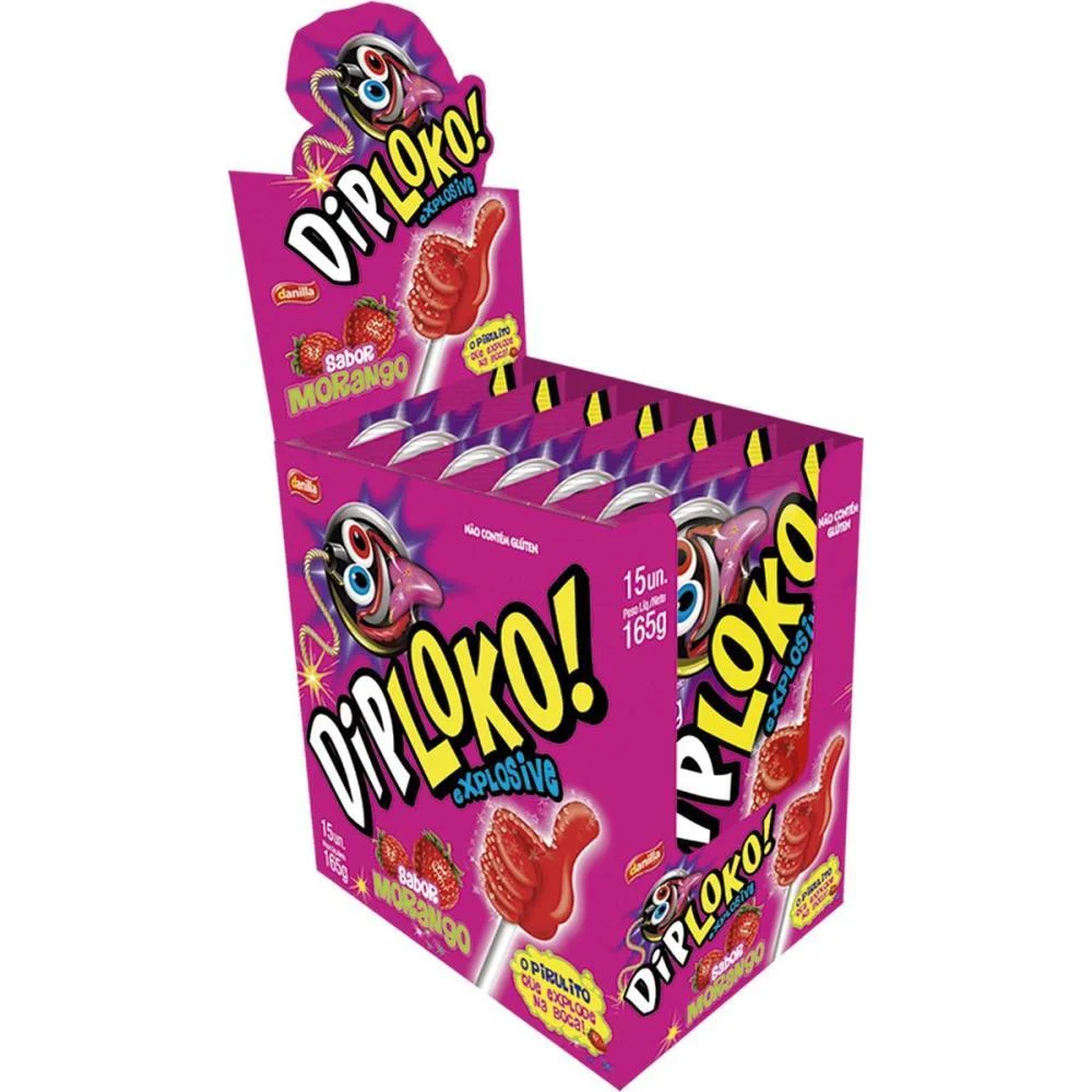 Doce Dip Loko Explosive Morango Danilla Foods (Dp.c/15)