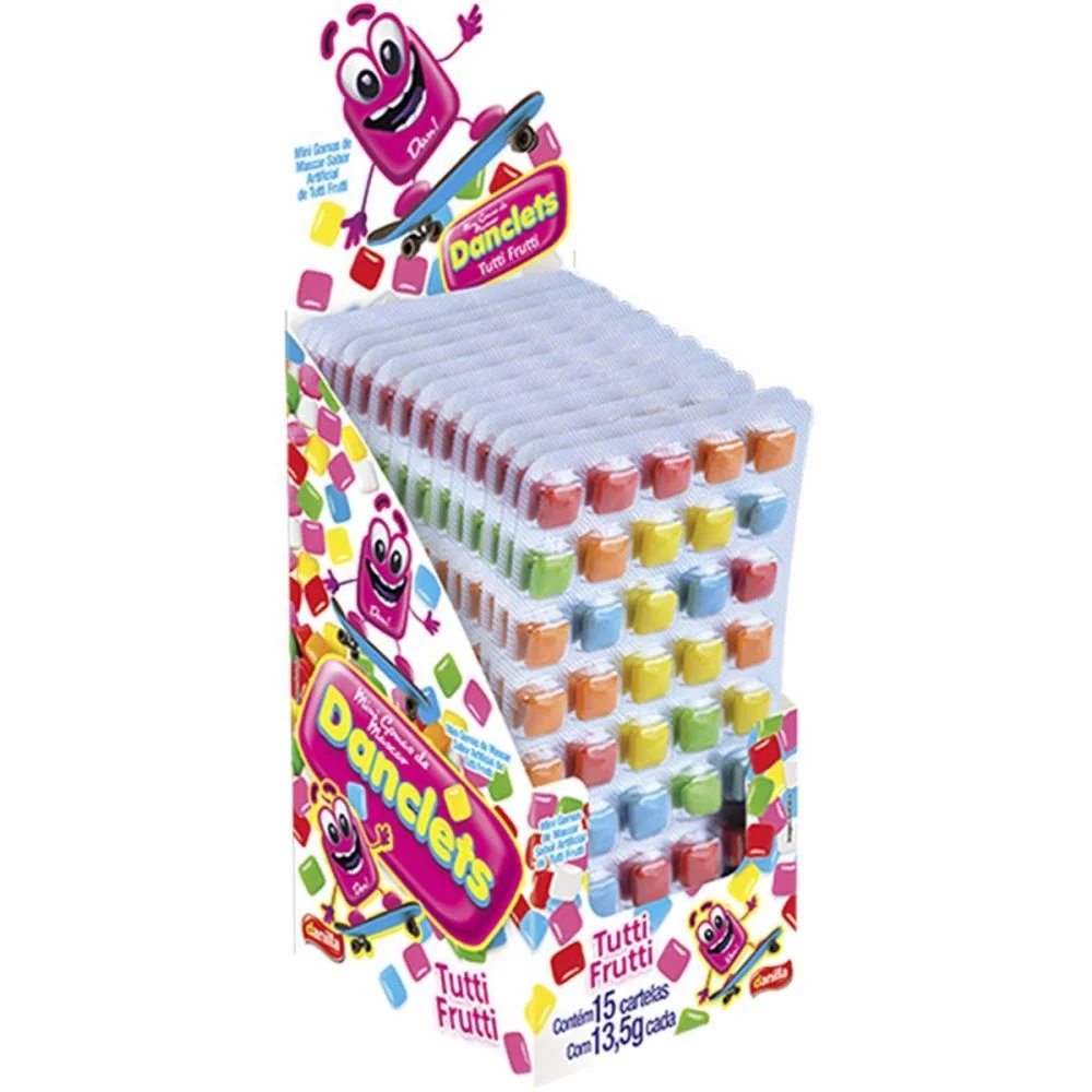 Doce Danclets Cartela 5X9 T.frutti Danilla Foods (Dp.c/15)