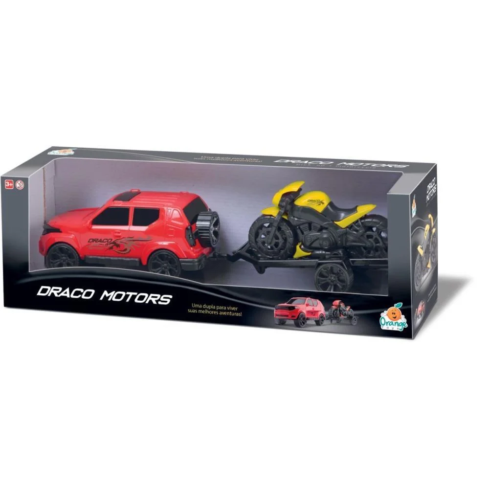 Carrinho Jeep Draco C/ Moto Cores Sort. Orange Toys (Unidade)