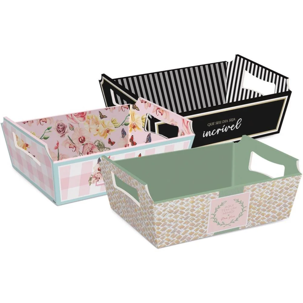 Cesta De Papel Sortida Tam Mg 27X18,5X9,5Cm Cromus (Pct.c/10)