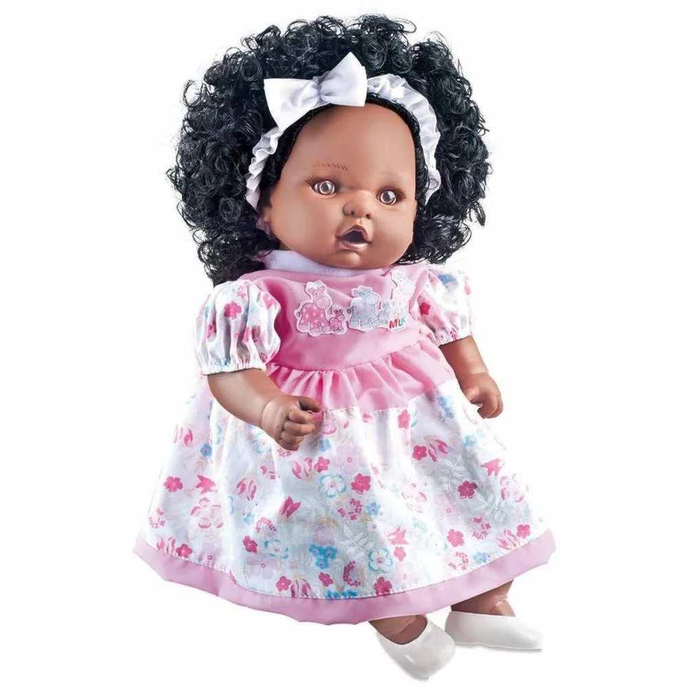 Boneca Com Mecanismo Angelina Negra 62 Frases 48Cm Milk (Unidade)