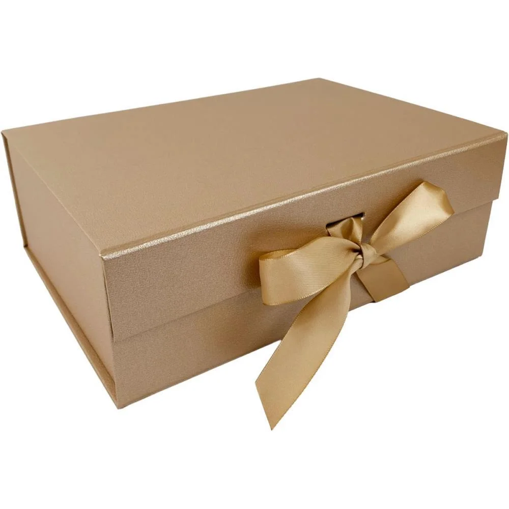 Caixa Para Presente Com Tampa Rigida Dobr. Ouro 28X20X9,2Cm Art Lille (Unidade)