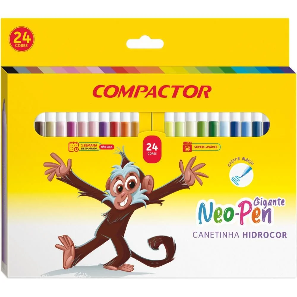Caneta Hidrografica Neo-Pen Gigante 24 Cores Compactor (Pct.c/05)