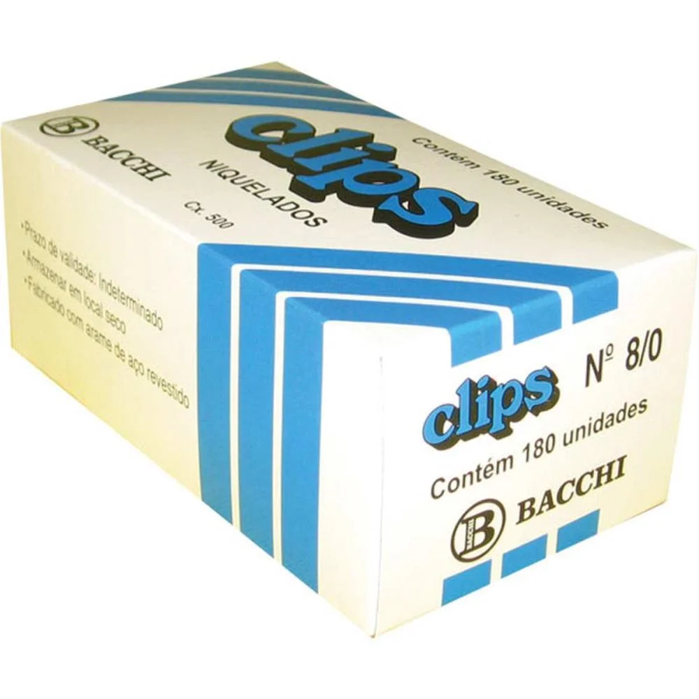 Clipe Galvanizado Aco 8/0 180 Unidades Bacchi (Caixa)