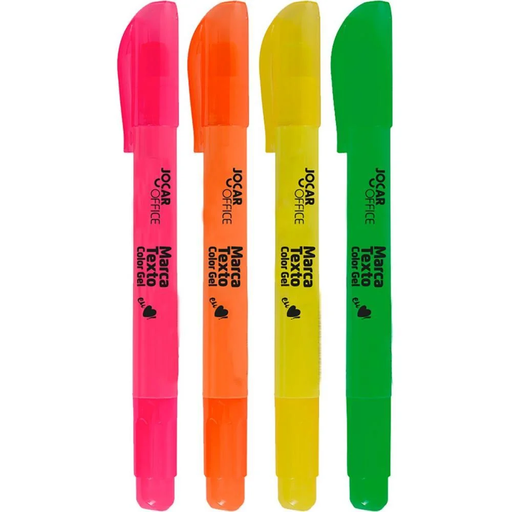 Caneta Marca Texto Gel Jocar Office 4 Cores Leonora (Dp.c/24)