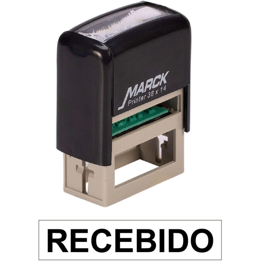 Carimbo Autoentintado Recebido Autom. 38X14Mm Pt Carbrink (Unidade)