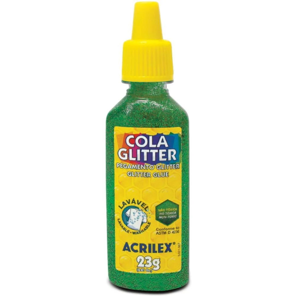 Cola Com Glitter Tubo 23G. Verde Acrilex (Duzia)