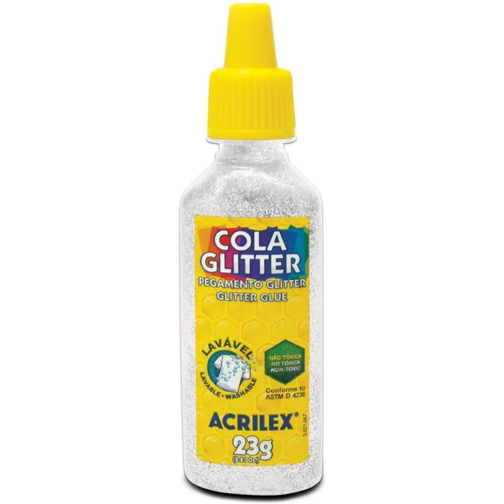 Cola Com Glitter Tubo 23G. Cristal Acrilex (Duzia)