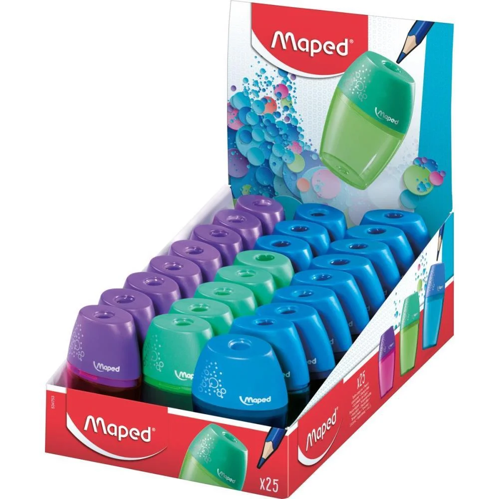 Apontador Com Deposito Shaker 1Furo Gd Plastico Sort. Maped (Cx.c/25)