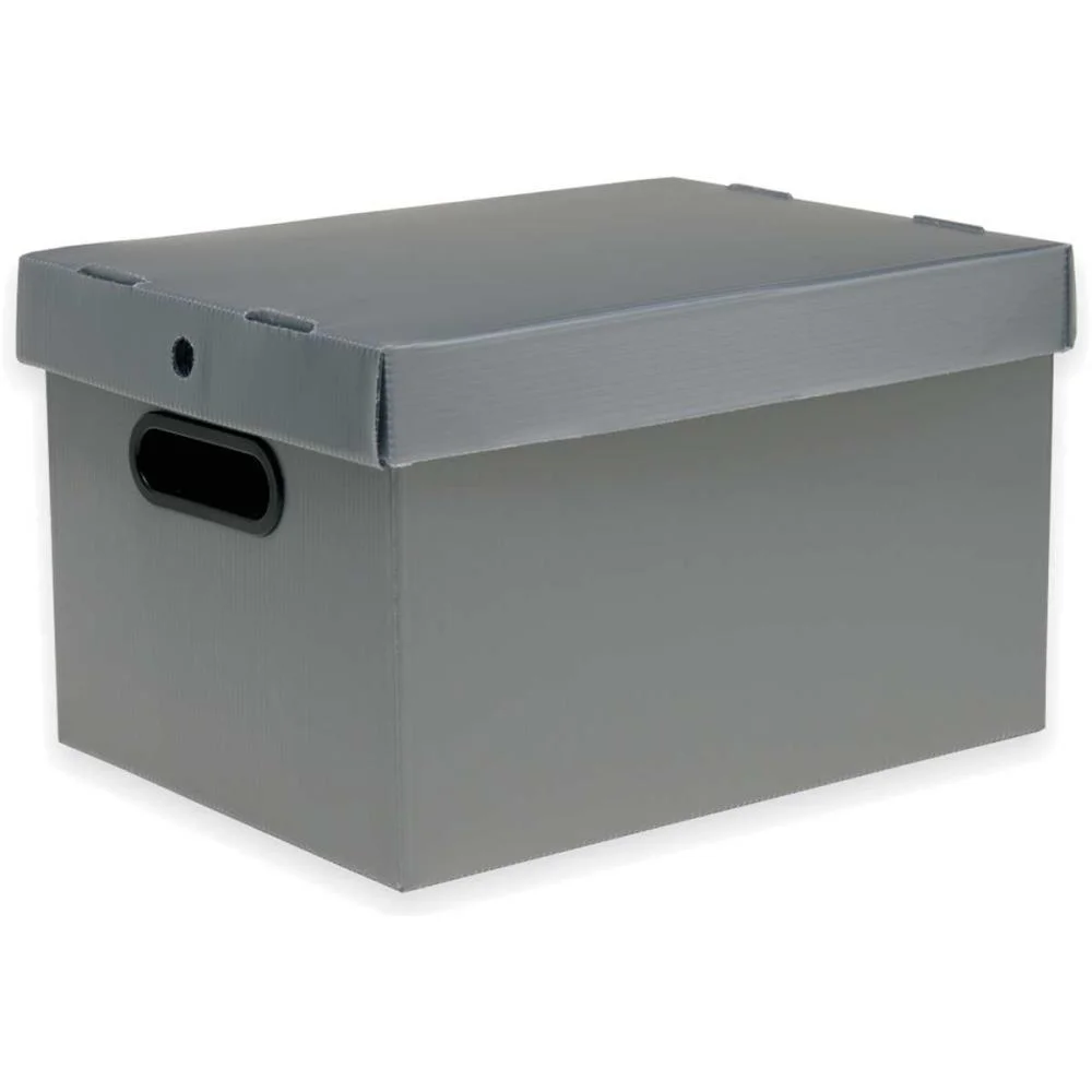 Caixa Organizadora Prontobox Prata 560X365X300 Xg Polycart (Unidade)
