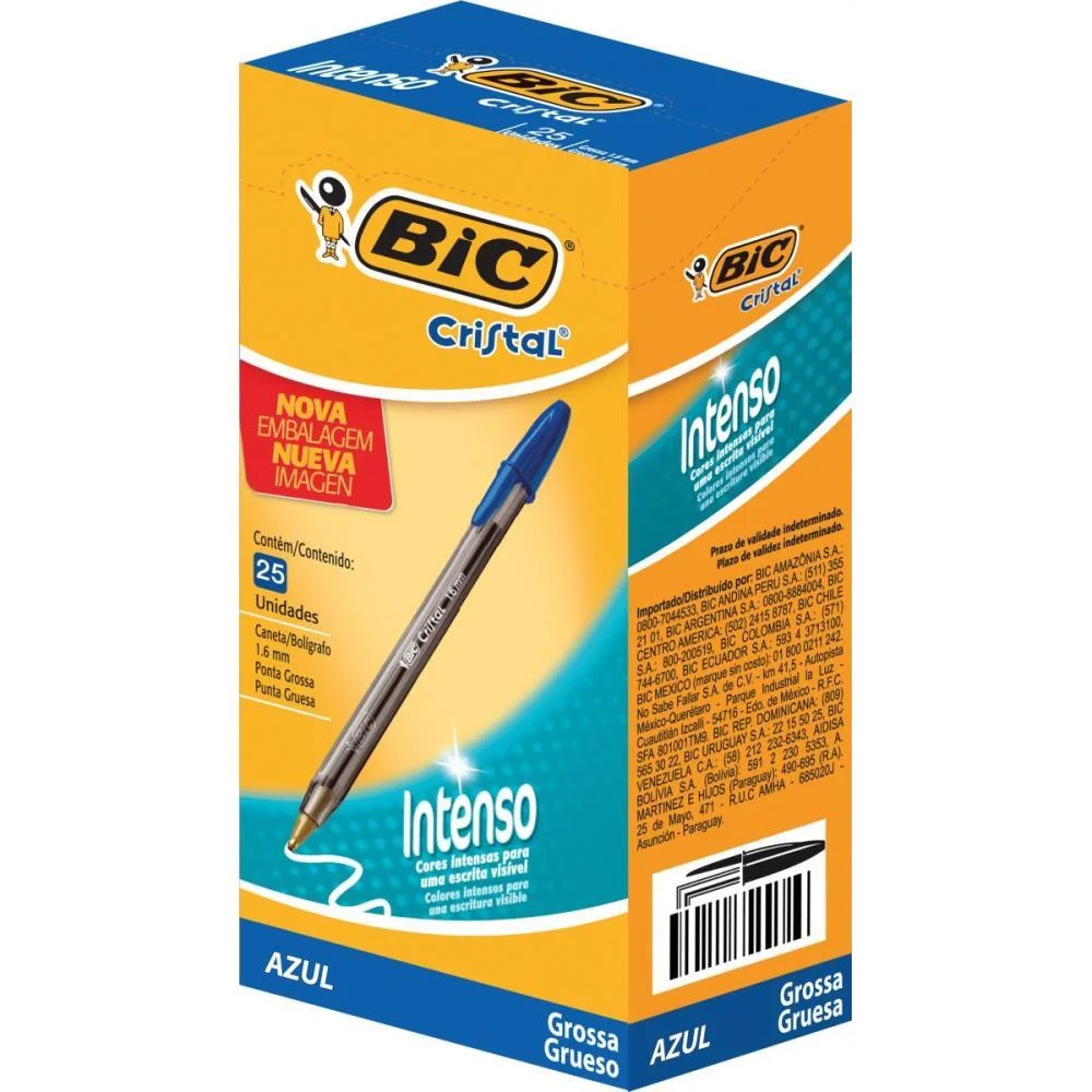 Caneta Esferografica Cristal Bold Azul Bic (Cx.c/25)