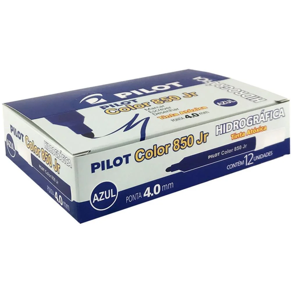 Caneta Hidrografica Color 850L Junior Azul Pilot (Cx.c/12)