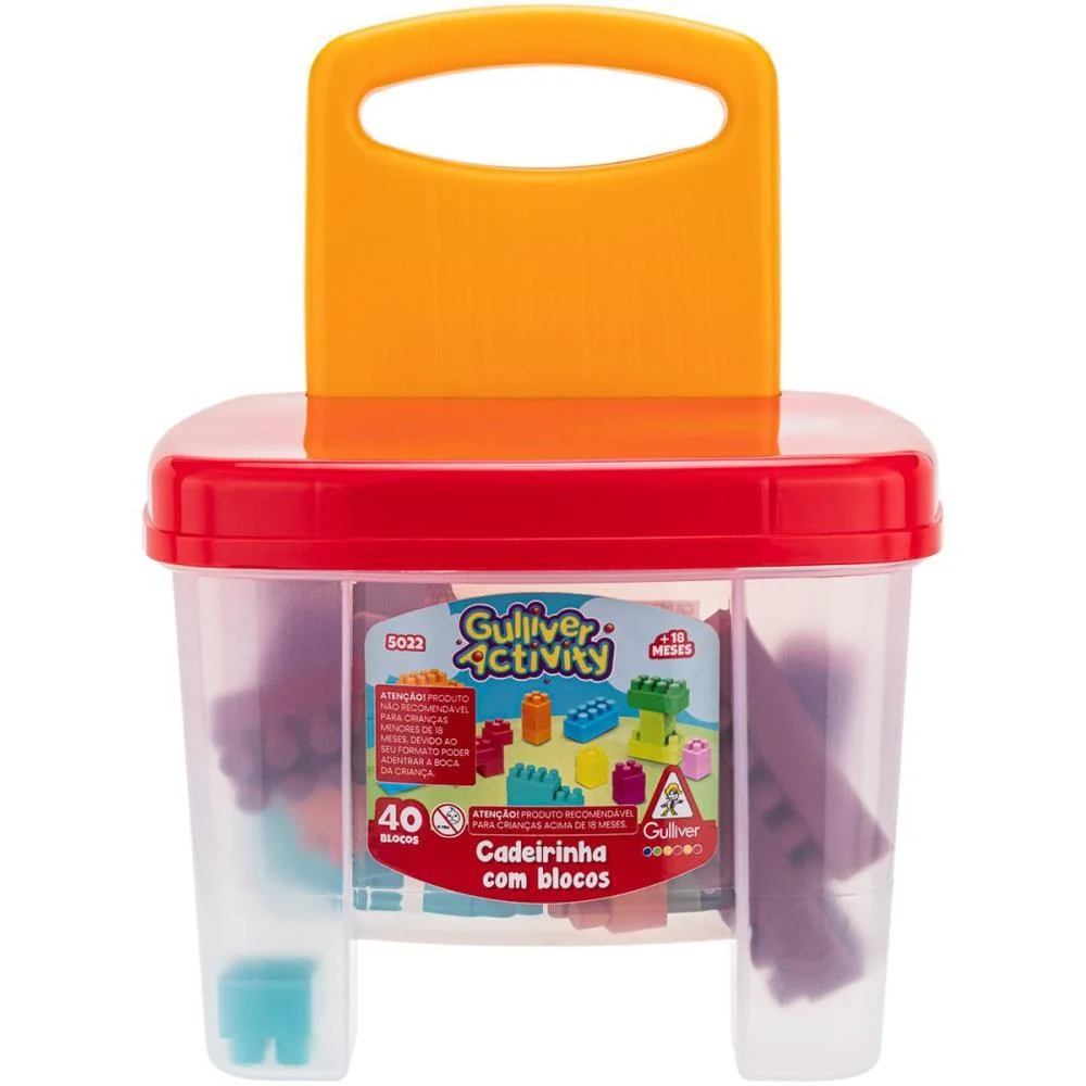 Brinquedo Para Montar Cadeira Com Blocos 40Peças Gulliver (Unidade)